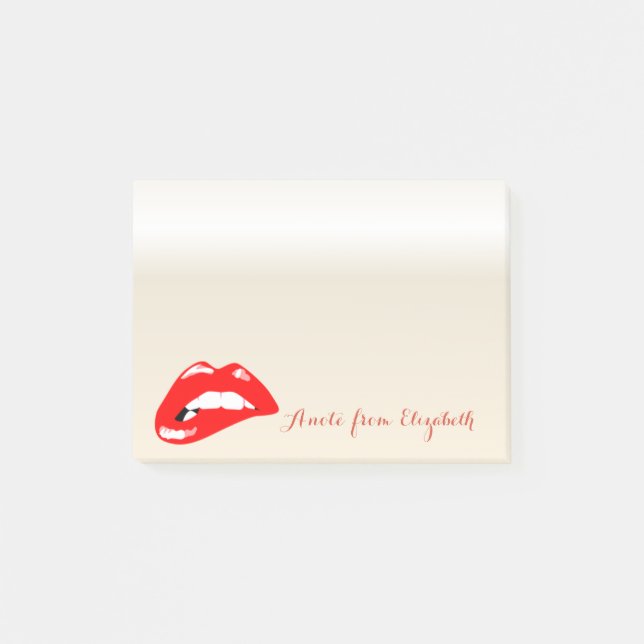 Post-it® Élégant Chic  Style Féminin, Lèvres Rouges (Devant)