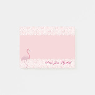 Post-it® Élégant Chic Stylish Girly, Dentelle, Flamant rose