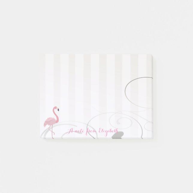 Post-it® Élégant Chic Stylish Girly, Flamant rose rose (Devant)