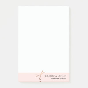 Post-it® Elégant ciseaux d'or rose moderne coiffeur