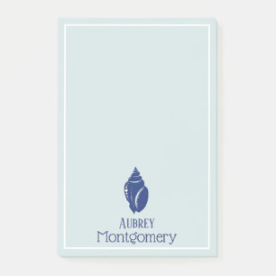 Post-it® Elégant Coquillage Spiral Bleu Personnalisé