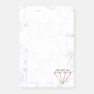 Post-it® élégant diamant blanc en faux rose