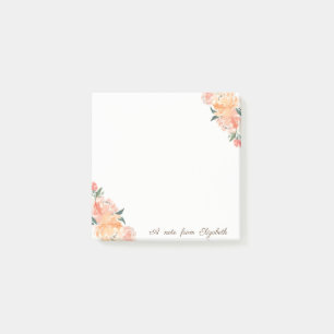 Post-it® Élégant, Élégant, Fille, Aquarelle Fleurs