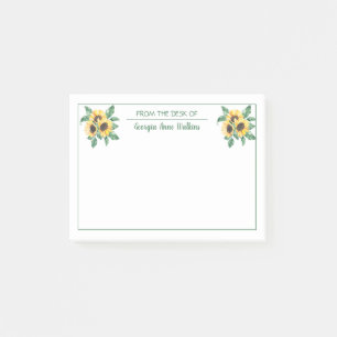 Post-it® Élégant enseignant de fleurs de tournesol Monogram
