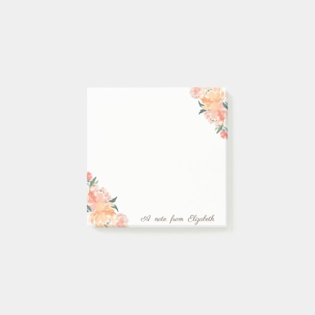 Post-it® Élégant et stylé, Féminin, Fleurs aquarelle (Devant)