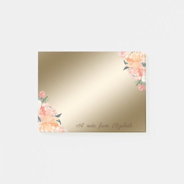Post-it® Élégant et stylé, Féminin, Fleurs aquarelle (Devant)