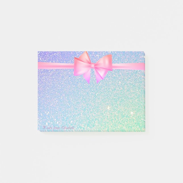 Post-it® Élégant et stylé, Nœud, Pailleté (Devant)