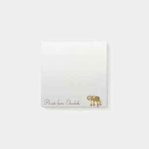 Post-it® Élégant Féminin de Style, Éléphant Paisley Or
