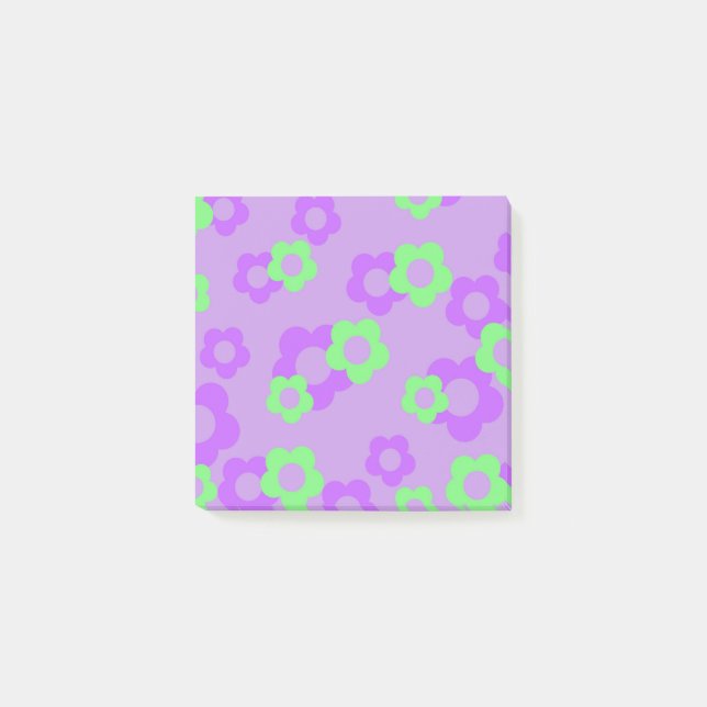 Post-it® Élégant Féminin Fleur Violet Néon Vert Printemps (Devant)