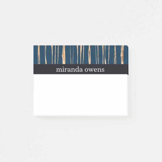 Post-it® Élégant flacon bleu et or Faux (Devant)