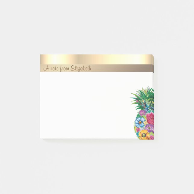 Post-it® Élégant Fleur de Pinéapple Moderne - Personnalisé (Devant)