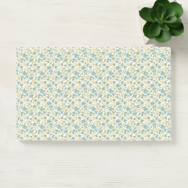 Post-it® Élégant floral démodé sarcelle et moutarde des ann (Bureau)