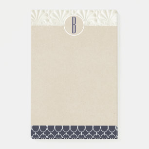 Post-it® Élégant Glamour Nautique Monogramme Kraft Rustique