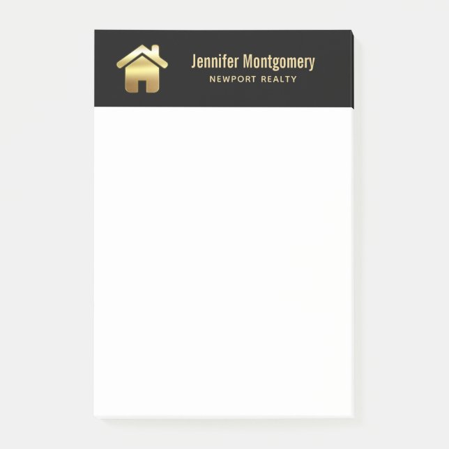 Post-it® Elegant Gold House Symbole Real Estate Design (Devant)