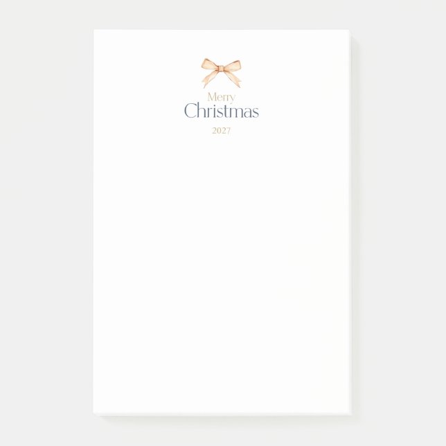 Post-it® Élégant «Joyeux Noël» Ruban doré de vacances (Devant)