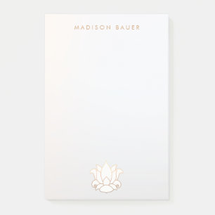 Post-it® Élégant Linge Or Blanc Lotus Flower