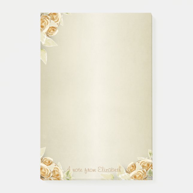 Post-it® Élégant Luxe, Roses Faux Or (Devant)