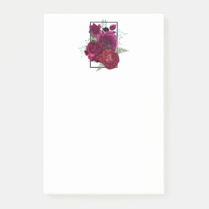 Post-it® Elegant Magenta Rose Floral Bouquet