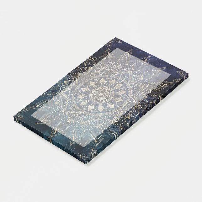 Post-it® Elégant Mandala Gold Blue Galaxy (Incliné)
