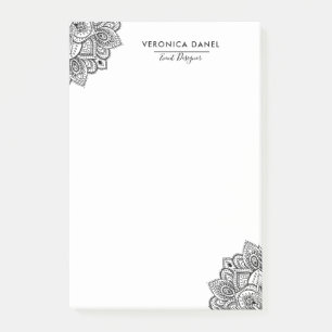 Post-it® Elégant Mandala Tribal Noir Conception de dentelle