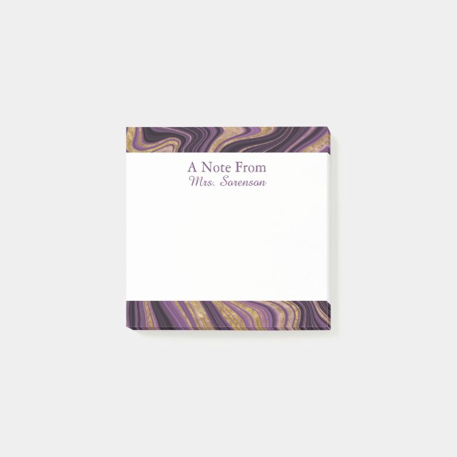 Post-it® Élégant marbre violet Notes collantes personnalisé (Devant)