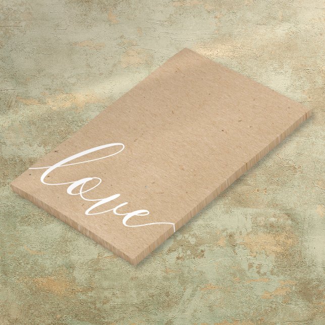 Post-it® Élégant Message de Script Moderne Kraft Rustique (Rustic Kraft Elegant Modern Script Message Post-it Notes)