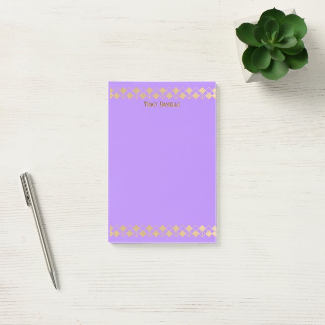 Post-it® Elegant Minimalist Gold Accent Lavender (Bureau)