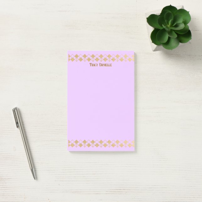Post-it® Elegant Minimalist Gold Accent Pink  (Bureau)