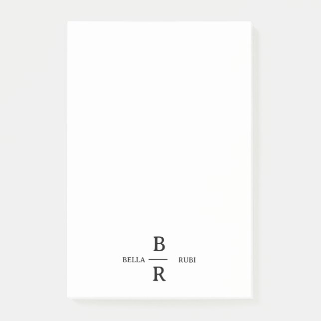 Post-it® Elegant Minimalist Wedding Monogram Design (Devant)