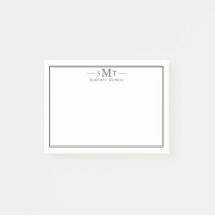 Post-it® Élégant minimaliste à trois lettres Monogramme
