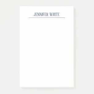 Post-it® Elégant minimaliste bleu et blanc clair rétro
