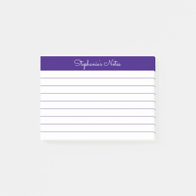 Post-it® Elégant minimaliste violet Linne Personnalisé (Devant)