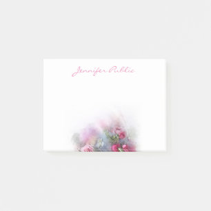 Post-it® Elégant Modèle Floral Aquarelle Rose Fleurs
