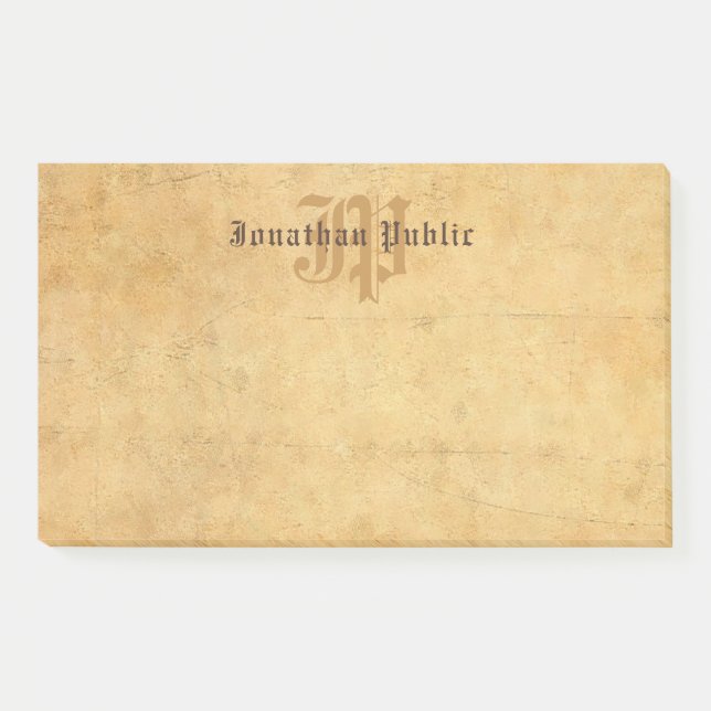 Post-it® Élégant Modèle Vintage monogramme manuscrit (Devant)