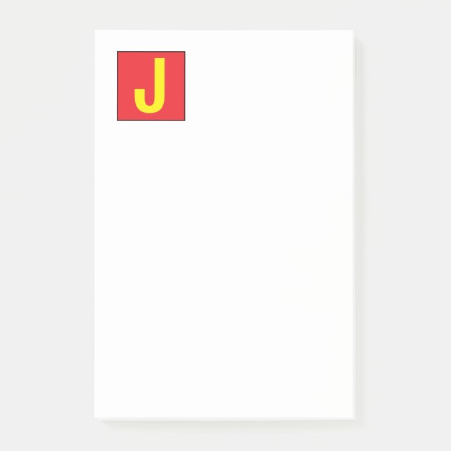 Post-it® Élégant Moderne Professionnel Monogramme Rouge Jau (Devant)