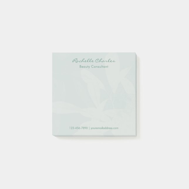 Post-it® Élégant Moderne Script Vert Entreprise Personnalis (Devant)