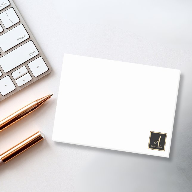 Post-it® Élégant Monogramme De Cadre Simple (Créateur téléchargé)