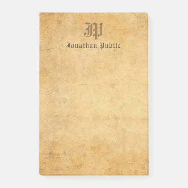 Post-it® Élégant Monogramme manuscrit Modèle Vintage (Devant)