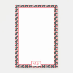 Post-it® Élégant Monogramme Motif de la broche rouge