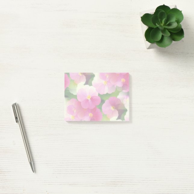 Post-it® Élégant Motif à fleurs rose et blanc Impatiens (Bureau)