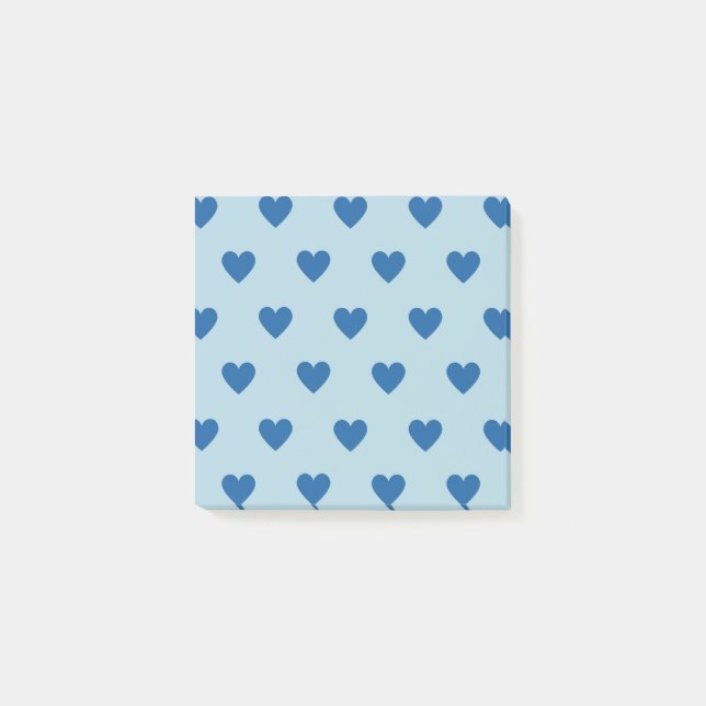 Post-it® Elégant Motif de Coeur Bleu Moderne & Minimal (Devant)