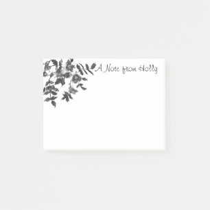 Post-it® Elégant noir blanc aquarelle roses floraux