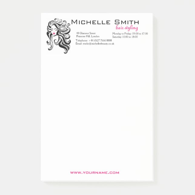 Post-it® Élégant noir blanc Wavy Hairstyle extensions de ch (Devant)