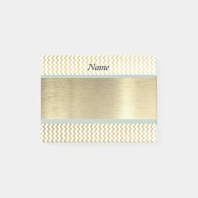 Post-it® Elégant or de chevron de luxe moderne (Devant)