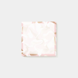 Post-it® Elégant or moderne rose blanc abstrait motif