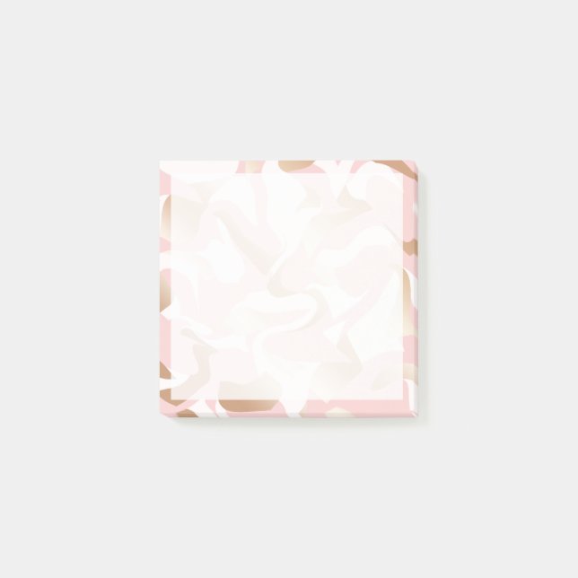 Post-it® Elégant or moderne rose blanc abstrait motif (Devant)