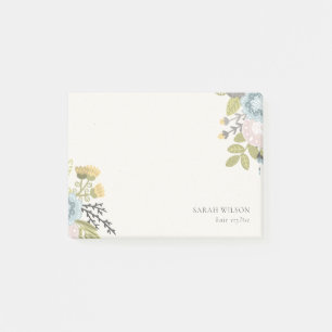 Post-it® Élégant Pastel Boho Blush Blue Green Leafy Floral