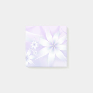 Post-it® Élégant Pastel Floral Abstrait  Purple blanc