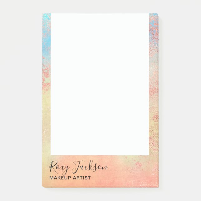 Post-it® Elégant peintre de maquillage d'or rose moderne (Devant)