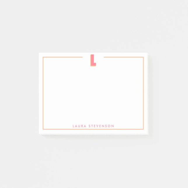 Post-it® Elegant Personalized Monogram 3D Letter L Initial  (Devant)